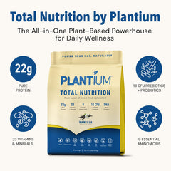 AMAXI Plantium Total Nutrition ingredients panel shows vitamins and minerals
