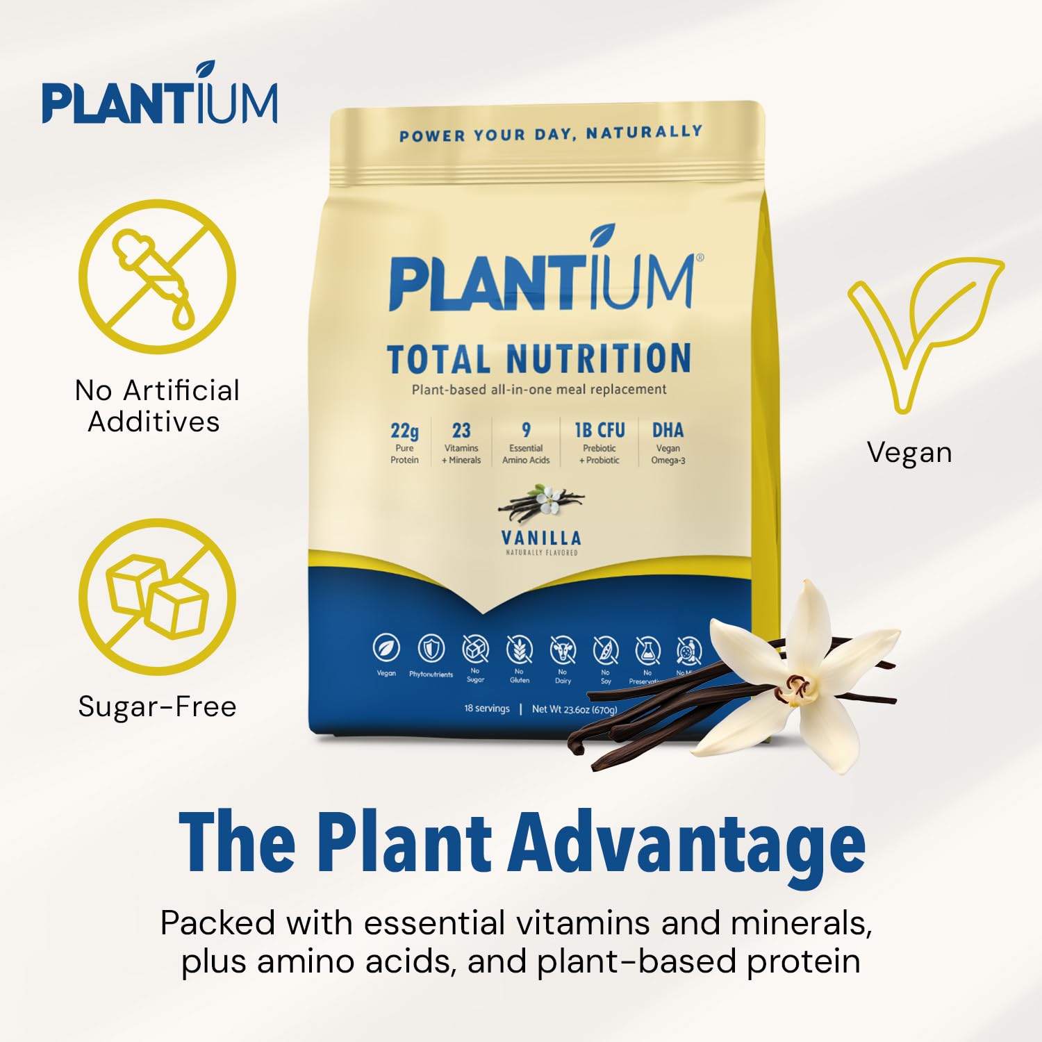 AMAXI Plantium Vanilla shake in glass with creamy texture