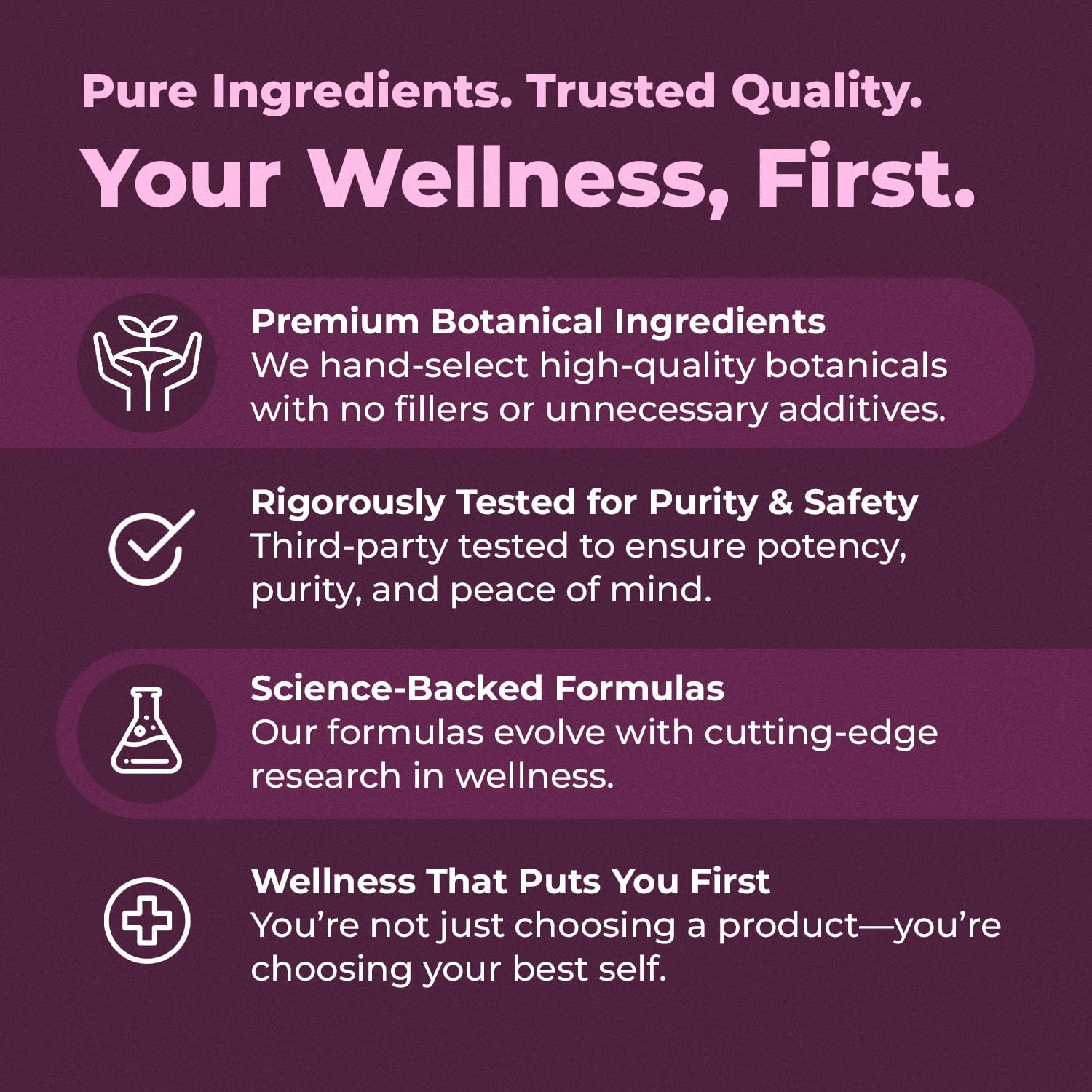 Amazing Botanicals 100mg per serving label: consistent potency for daily use