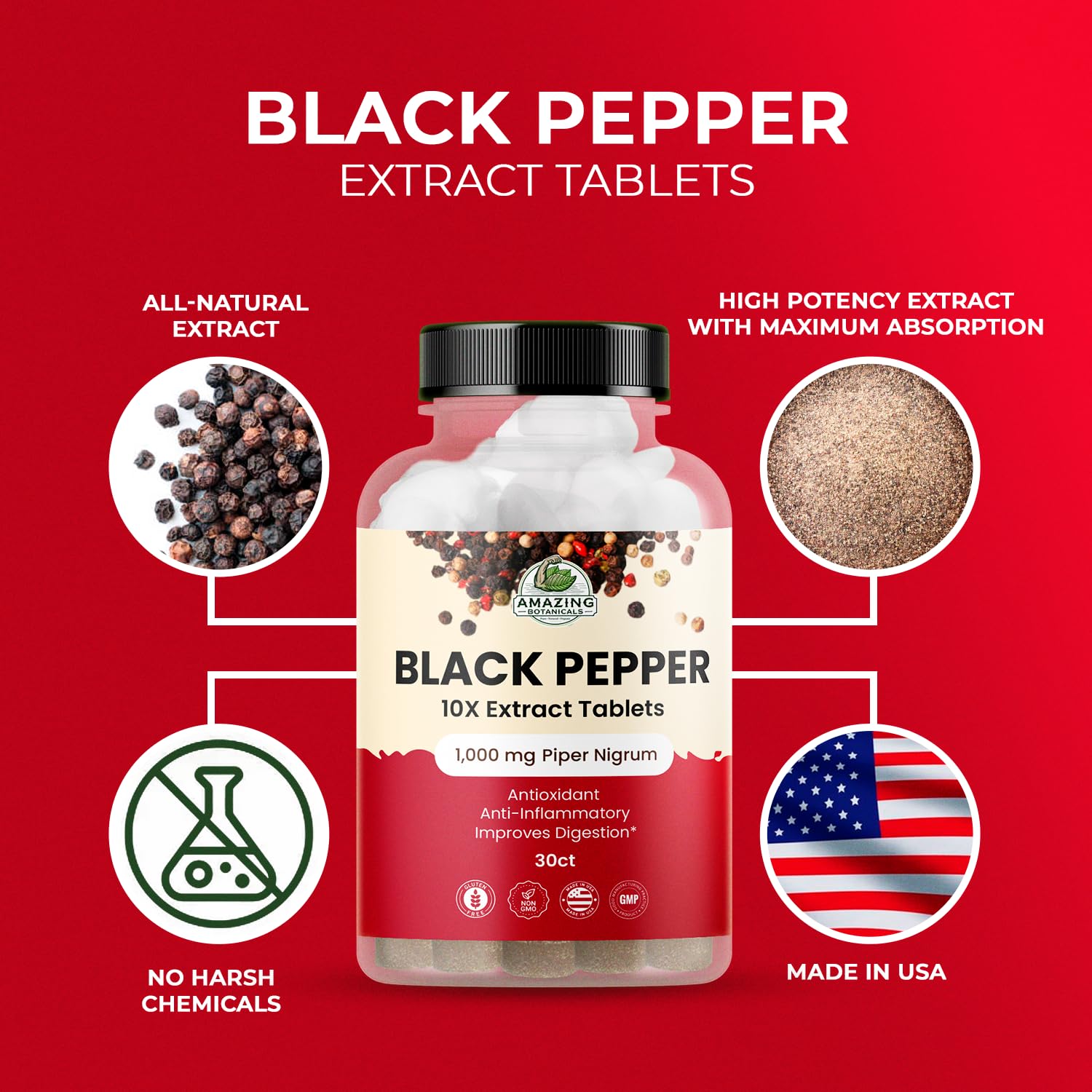 Packaging image featuring GMP-certified production and vegan non-GMO formulation.