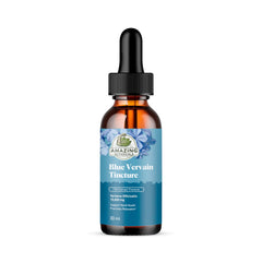 Amazing Botanicals Blue Vervain tincture bottle with dropper supports mood balance and relaxation.