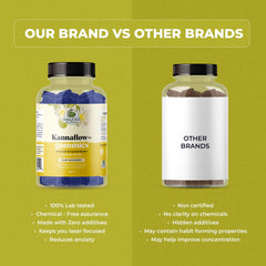 Amazing Botanicals Kannaflow mood gummies bottle on a desk for focus sessions.