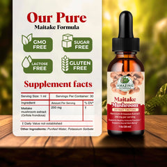Dropper of Amazing Botanicals Maitake extract enables precise dosing.