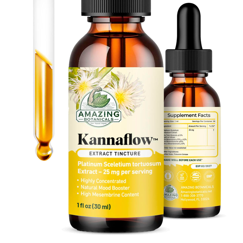 Amazing Botanicals dropper delivering a precise 25mg dose per serving.