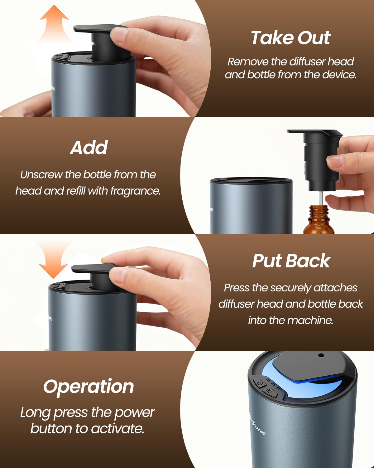 AMAZING FLOWER diffuser compact setup for home and office