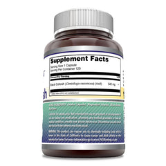 Amazing Formulas Black Cohosh capsules, USA-made seal and purity guarantee.