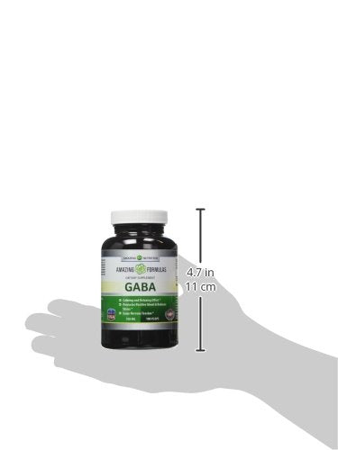Bottle label shows 750 mg per serving for GABA.