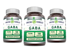 Amazing Formulas GABA bottle front showing vegan capsules for daily calm