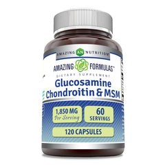 Amazing Formulas glucosamine chondroitin MSM bottle label, suggesting joint support