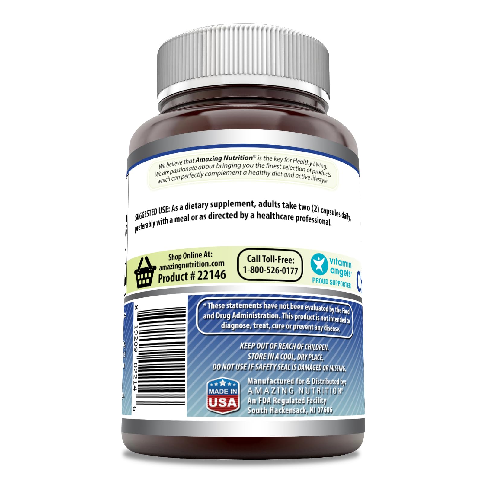 Amazing Formulas bottle packaging shows USA-made, non-GMO and gluten-free attributes
