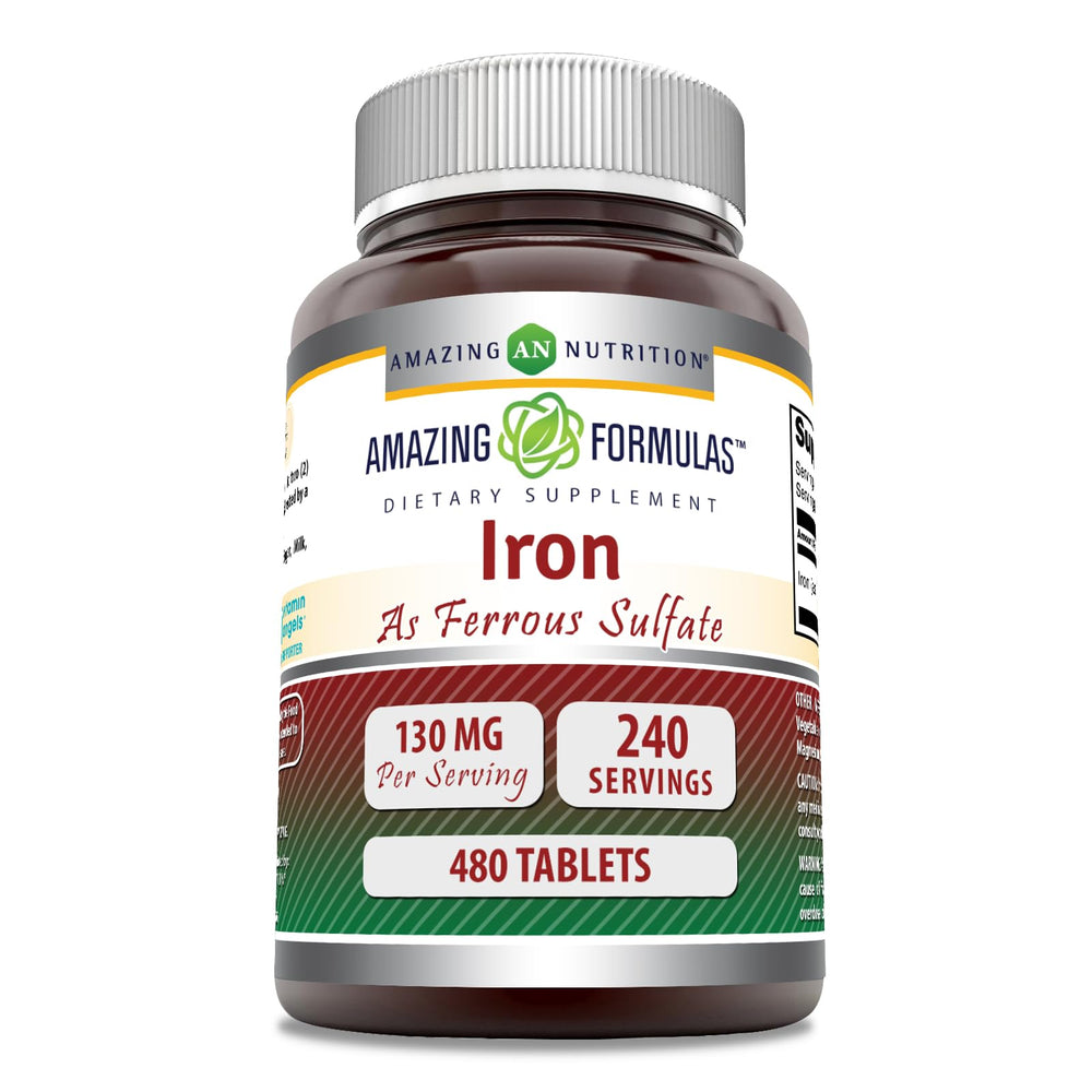 Amazing Formulas Iron 65 mg tablet bottle for daily iron support