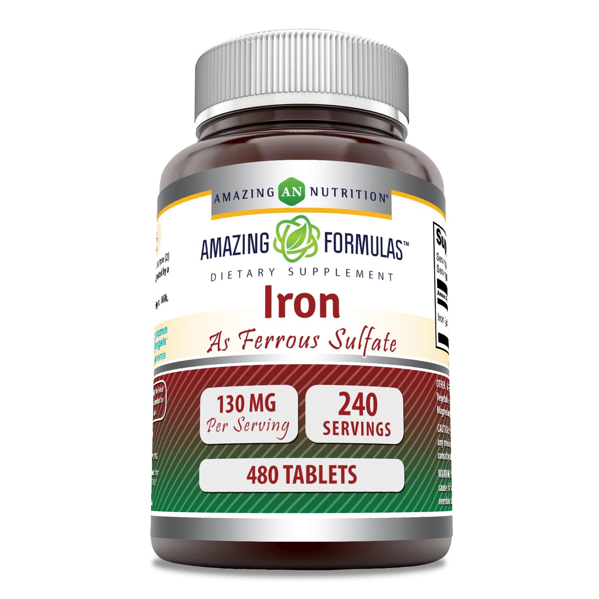 Amazing Formulas Iron 65 mg tablet bottle for daily iron support