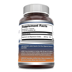 Amazing Formulas magnesium oxide bottle side view highlights potency