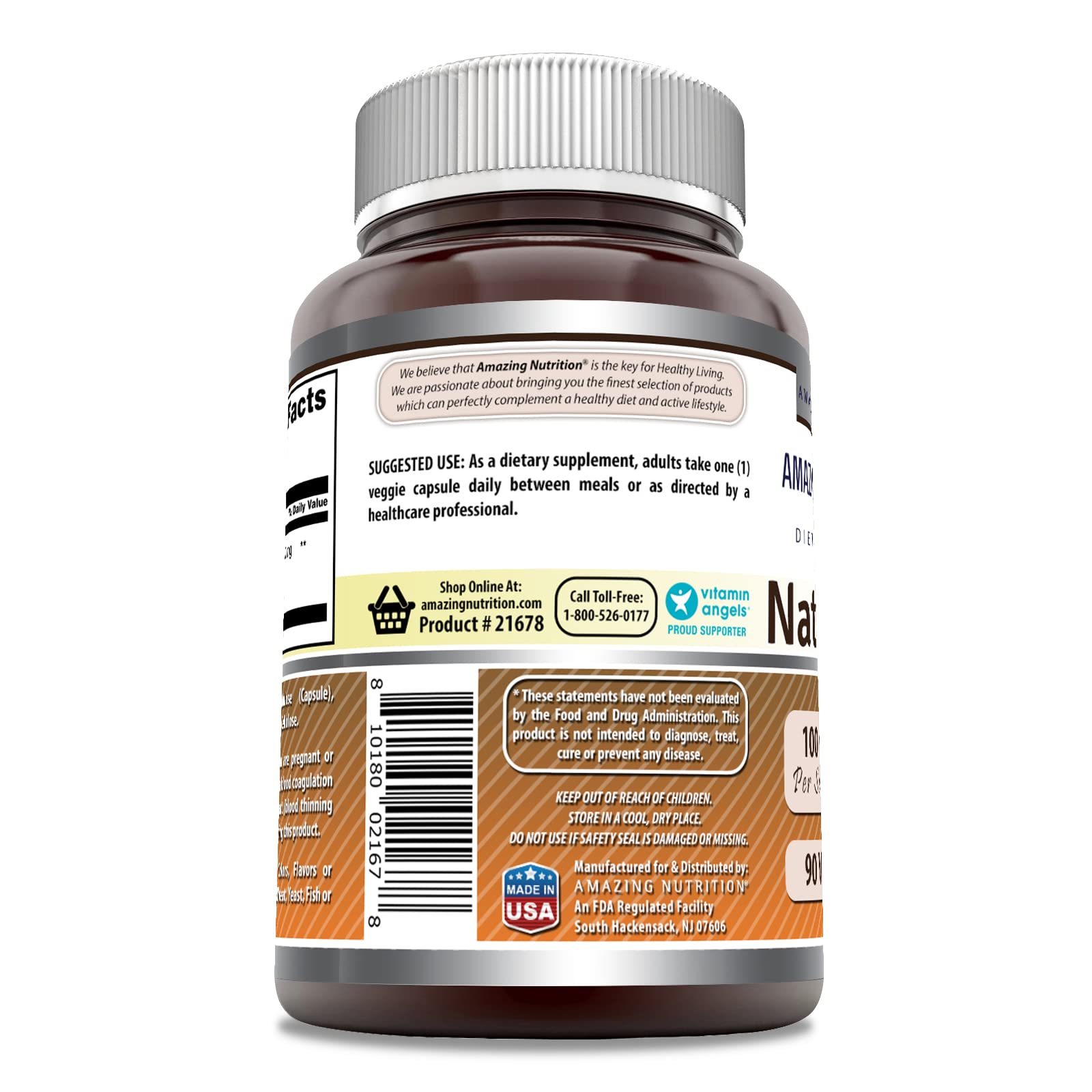 Amazing Formulas nattokinase capsules shown for easy daily use.