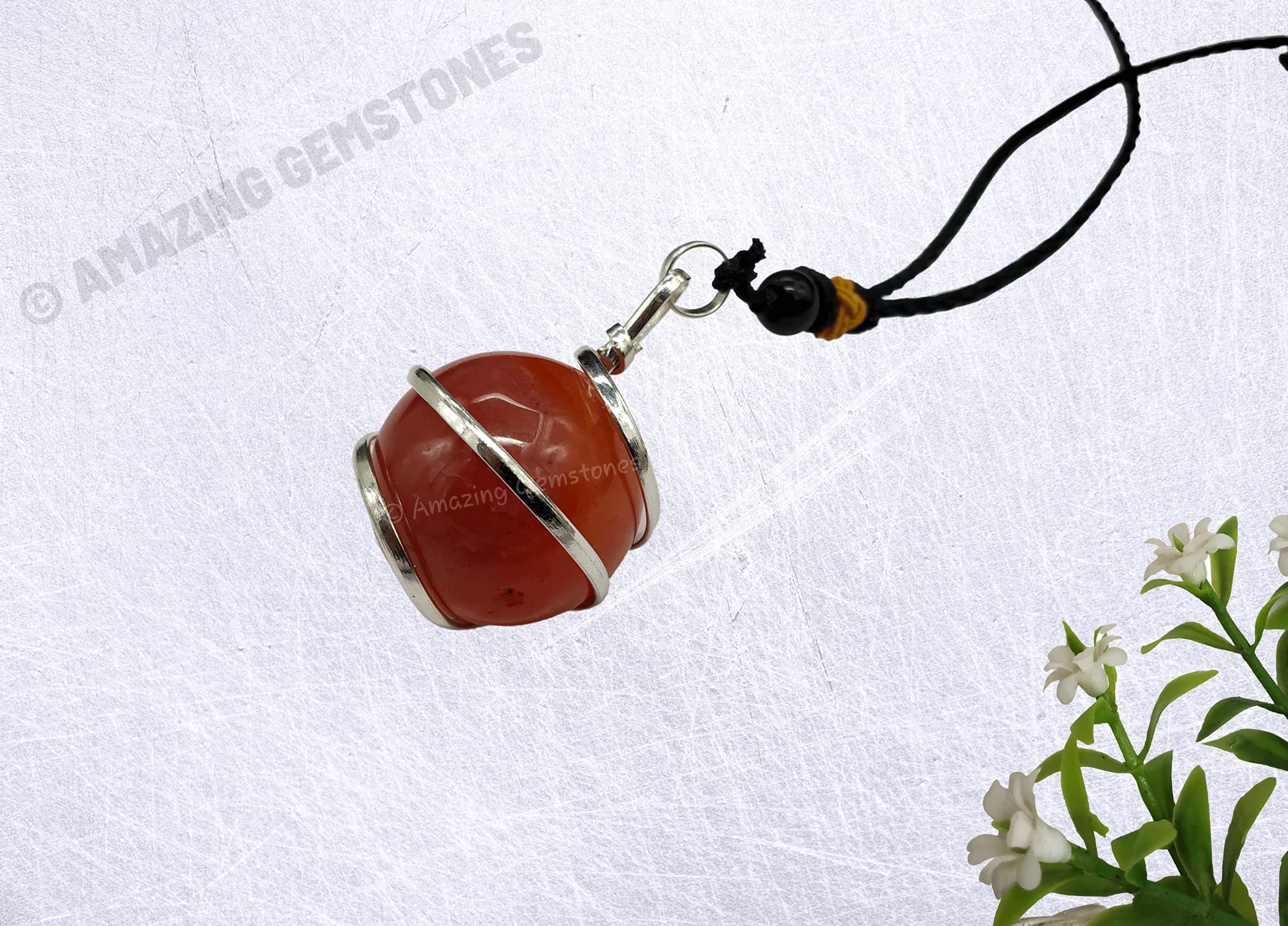 Amazing Gemstone Carnelian adjustable cord necklace, versatile length for comfortable styling