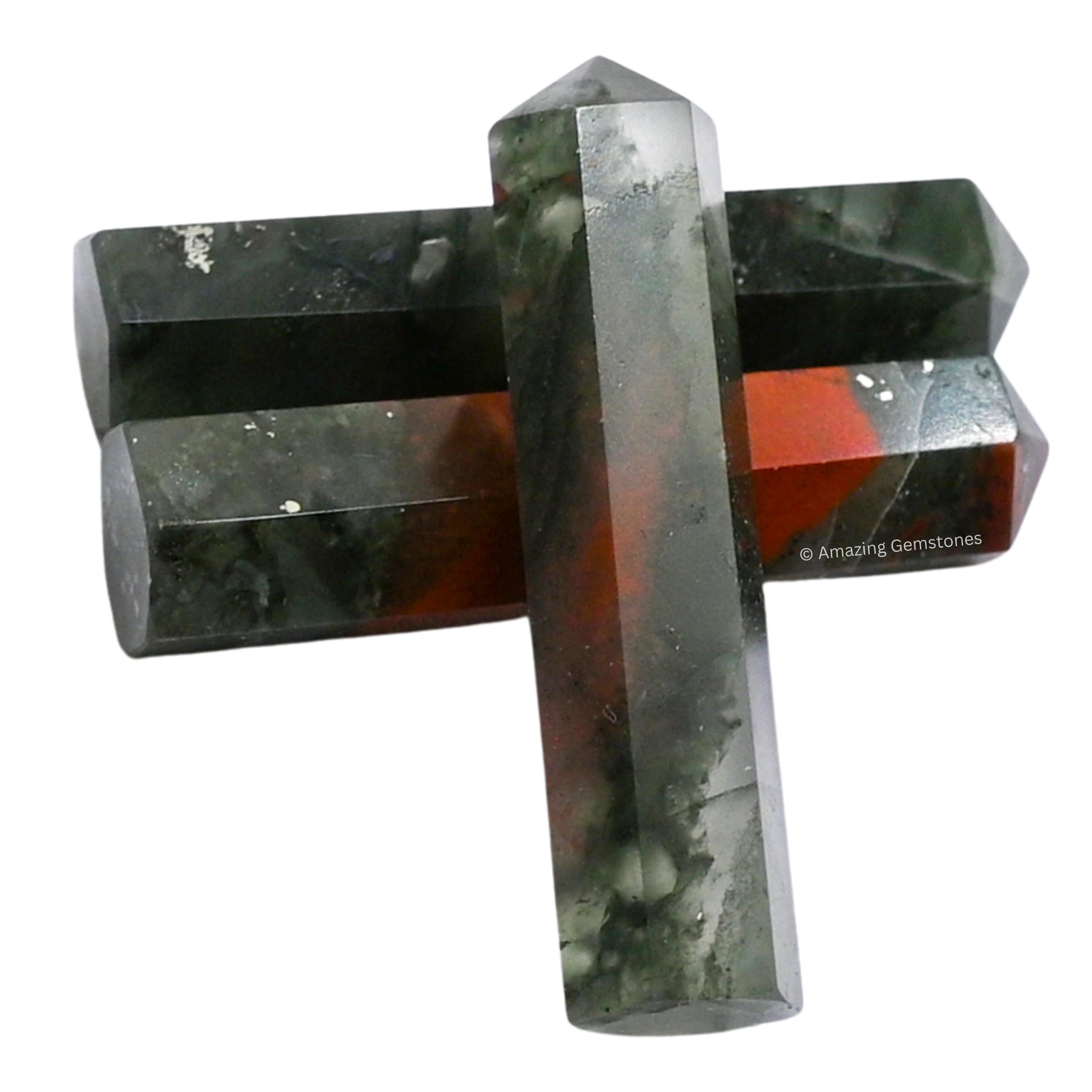 Amazing Gemstone African Bloodstone points in velvet pouch ideal for gifting.