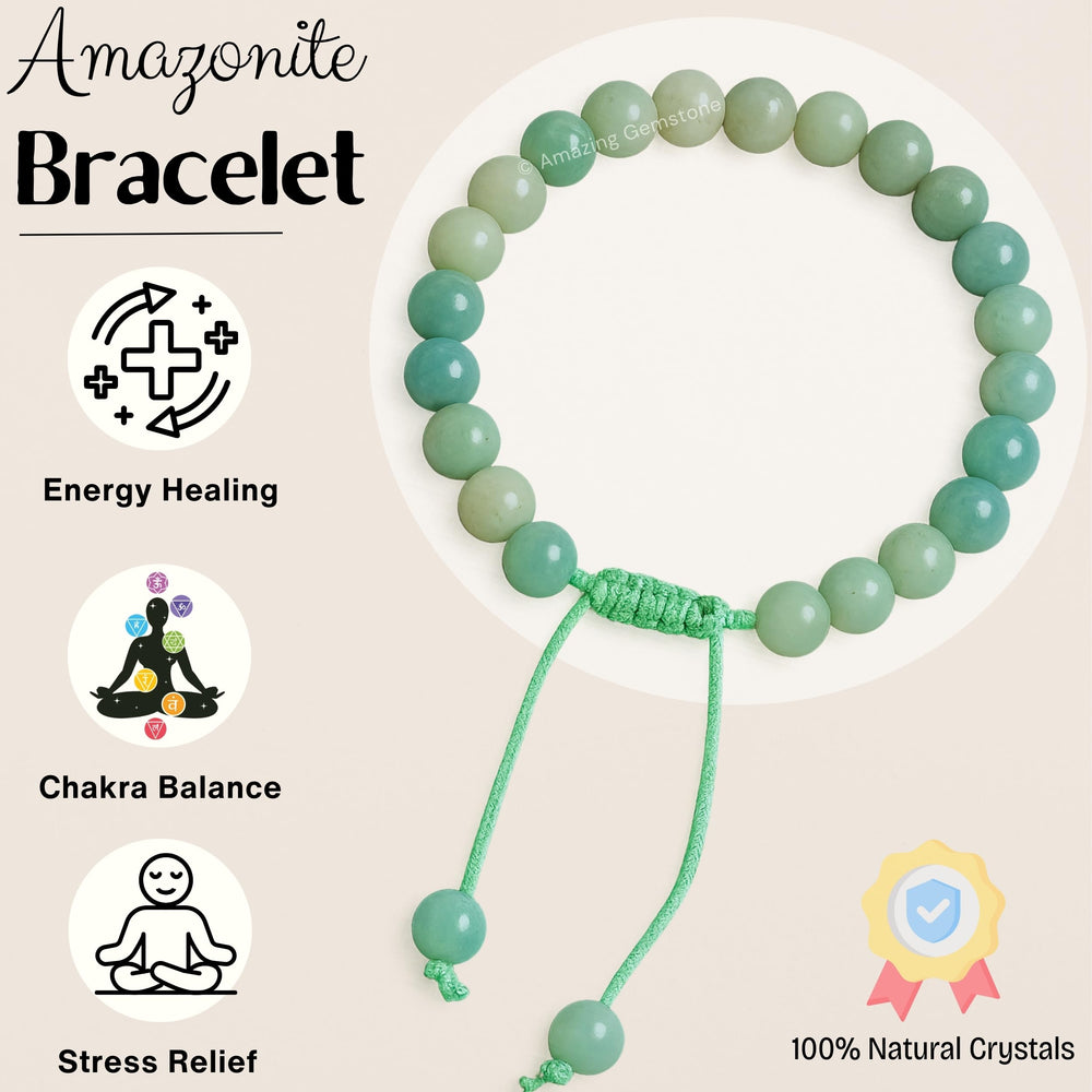 Amazing Gemstone Amazonite bracelet packaging in zip bag, gift-ready presentation.
