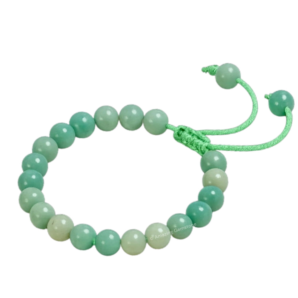 Amazing Gemstone Amazonite bracelet on wrist, versatile unisex style for any outfit.