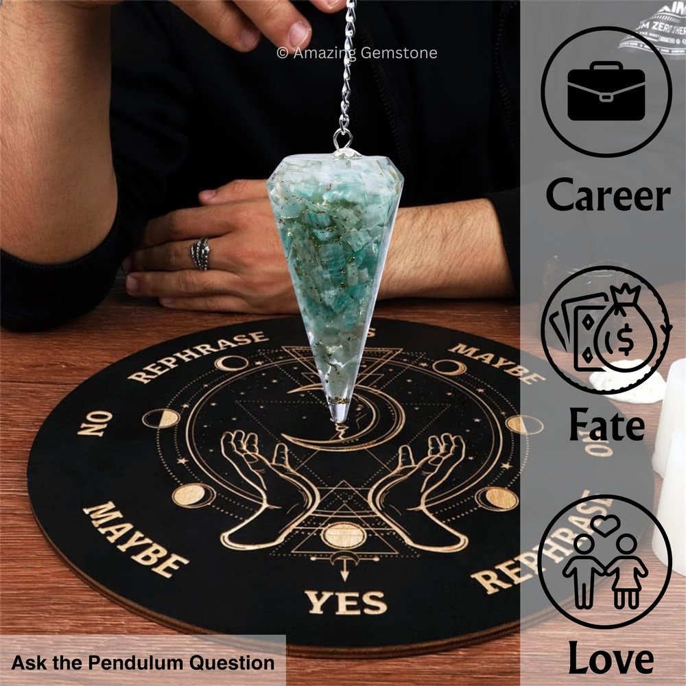 Amazing Gemstone Amazonite Orgone Pendulum decor display
