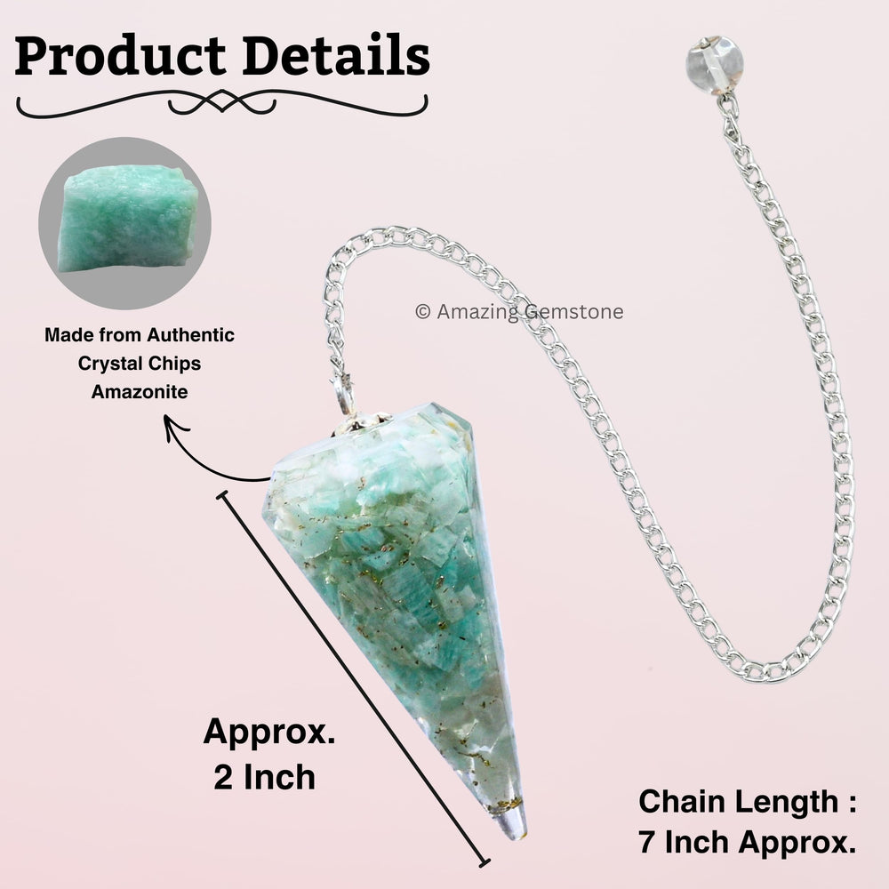 Amazing Gemstone Amazonite Orgone Pendulum suits meditation sessions