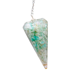 Amazing Gemstone Amazonite Orgone Pendulum side view supports accurate pendulum motion