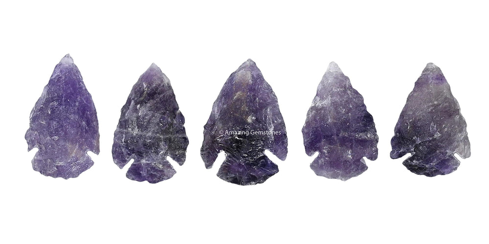 Amazing Gemstone amethyst arrowhead close-up highlights natural texture for authentic craft projects