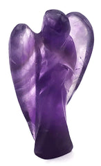 Amazing Gemstone hand-carved amethyst angel close-up highlights authentic craftsmanship