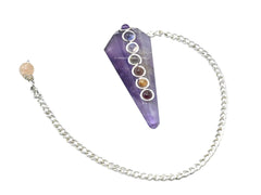 Amazing Gemstone amethyst pendulum with chakra cabochon for balanced energy readings