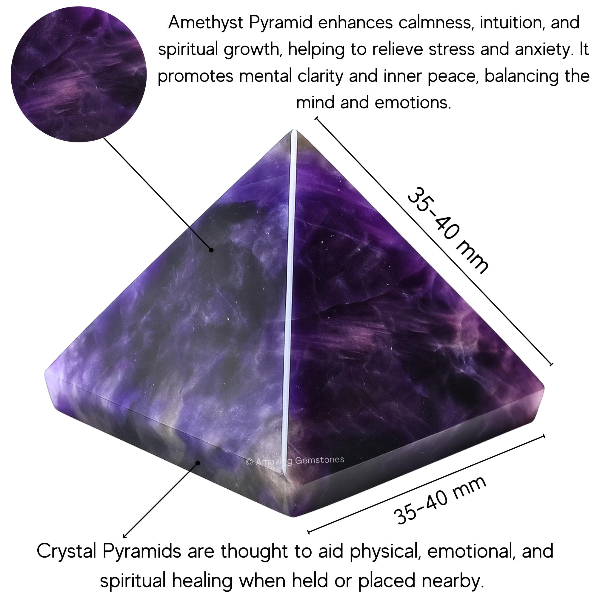 Amazing Gemstone amethyst pyramid grid setup for crystal energy and balance.