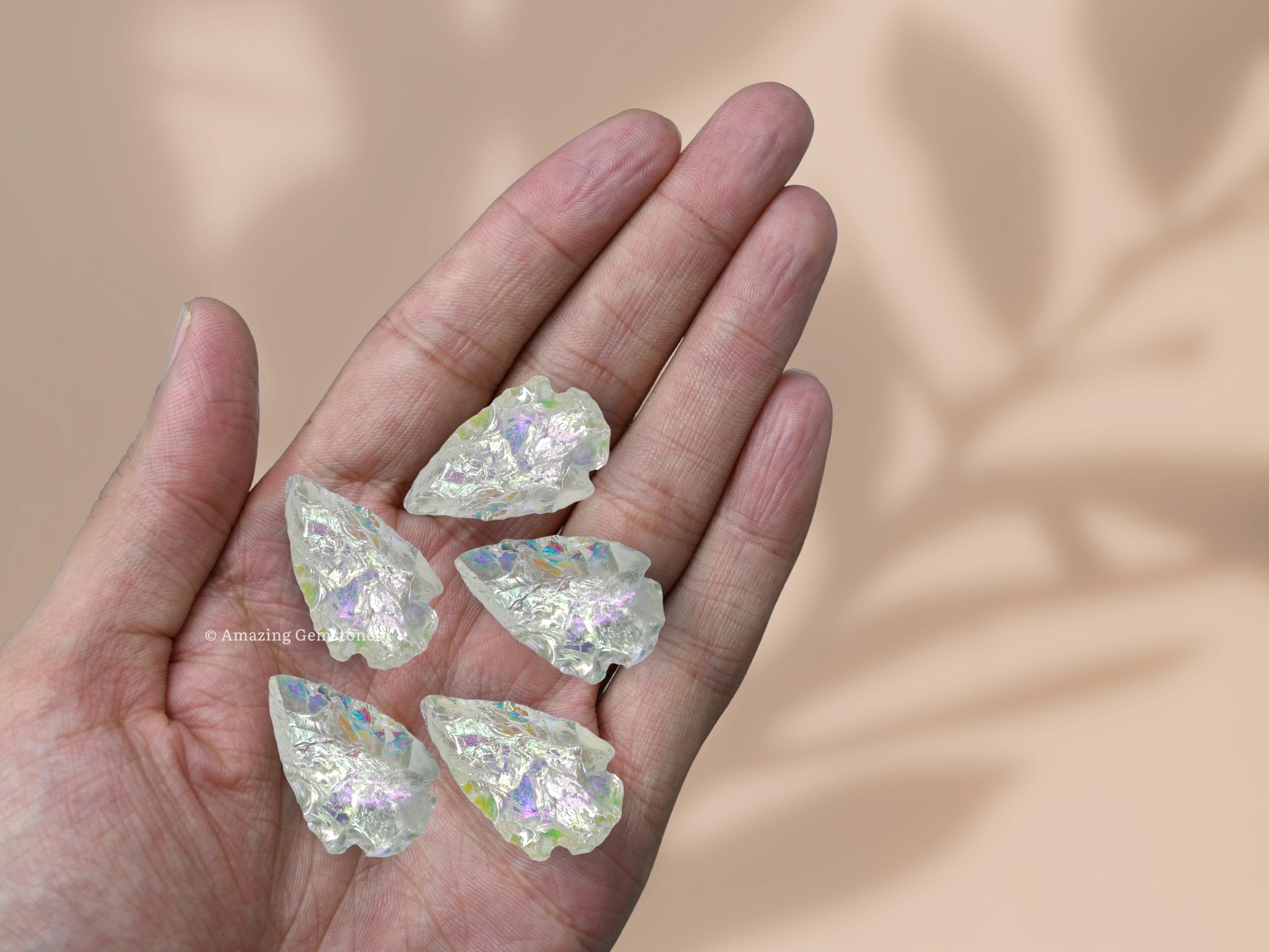 Natural mined origin and 100% handmade feel in Amazing Gemstone Angel Aura Quartz Arrowheads