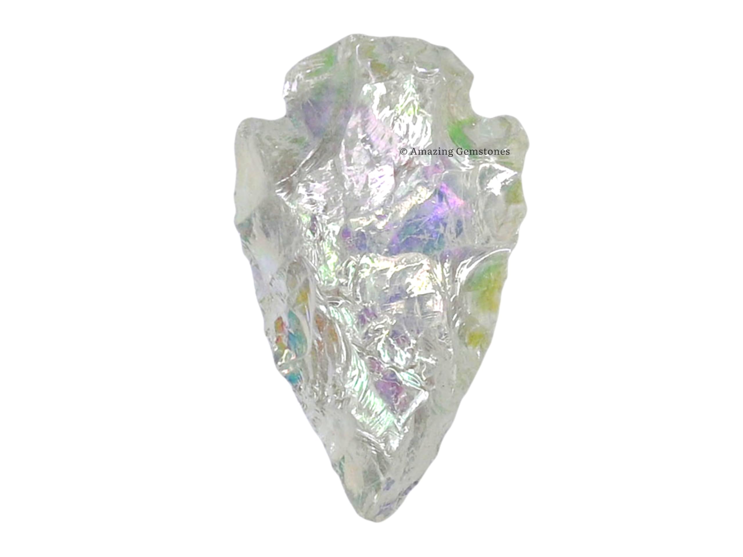 Amazing Gemstone Angel Aura Quartz Arrowhead trio in velvet bag for gifting and DIY