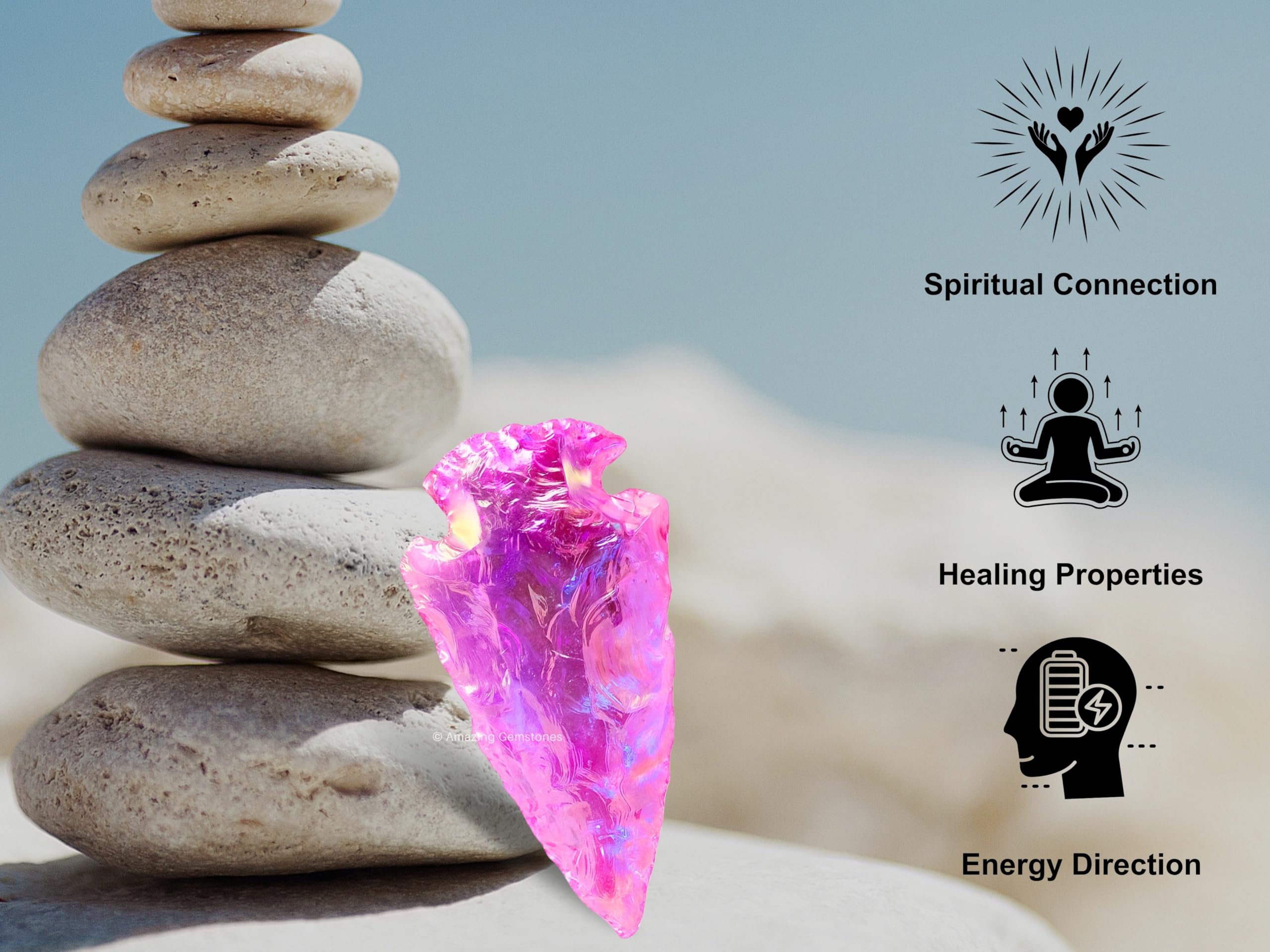 Amazing Gemstone angel aura rose quartz arrowhead suitable for Native American decor accents