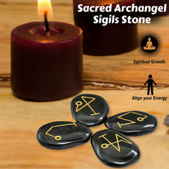 Amazing Gemstone Archangel Uriel stone, engraved symbol offering clarity and protection