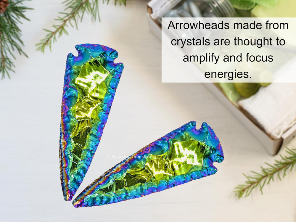 Amazing Gemstone pack includes 4-5 inch arrowheads for crafts.