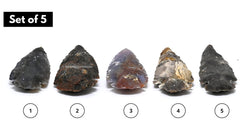 Amazing Gemstone arrowhead set of five in velvet gift bag for gifting and crafting.