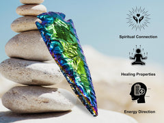 Amazing Gemstone arrowhead in velvet gift bag ready for gifting.