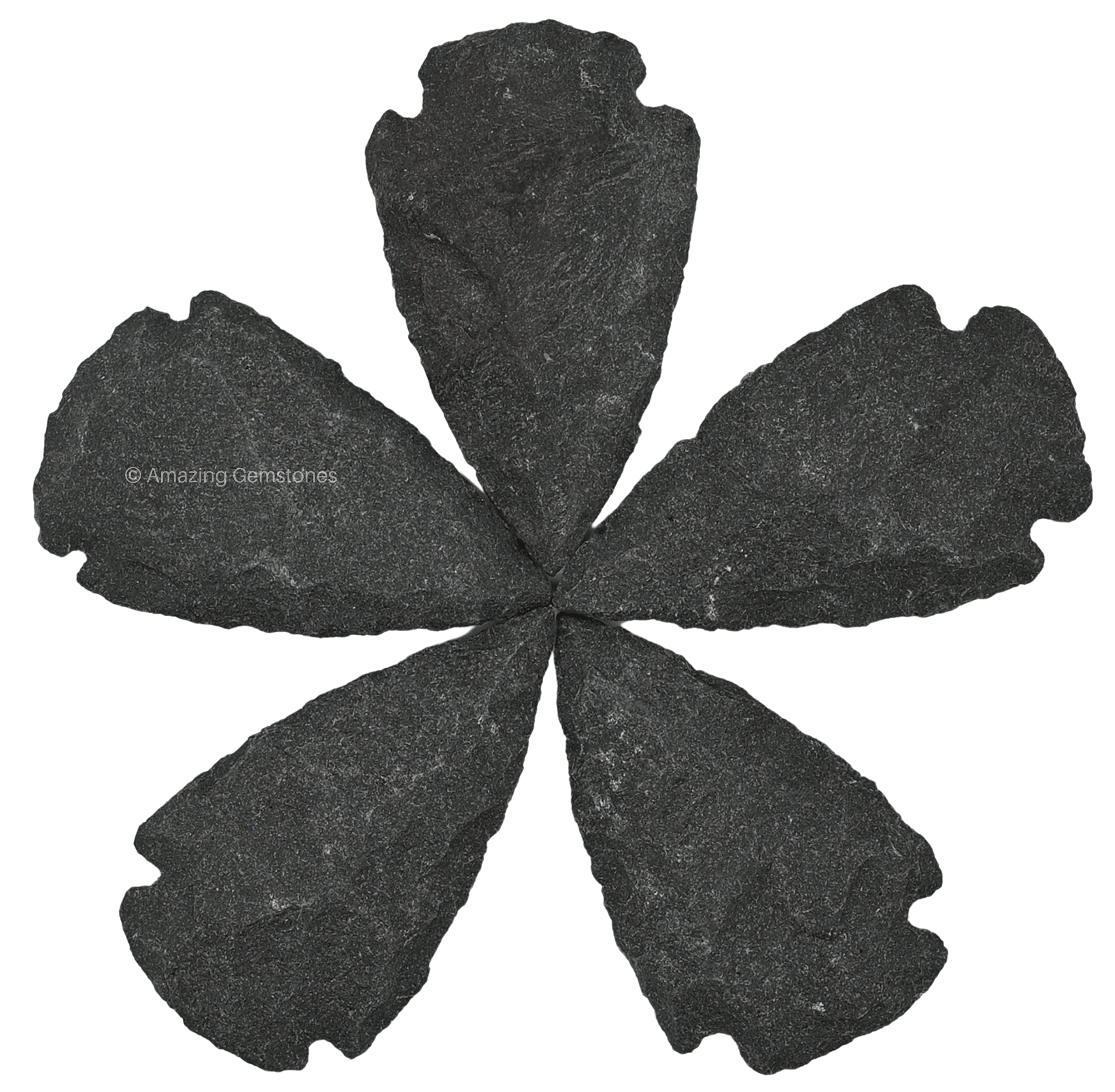 Amazing Gemstone black agate arrowhead collection close-up showing natural texture for DIY jewelry