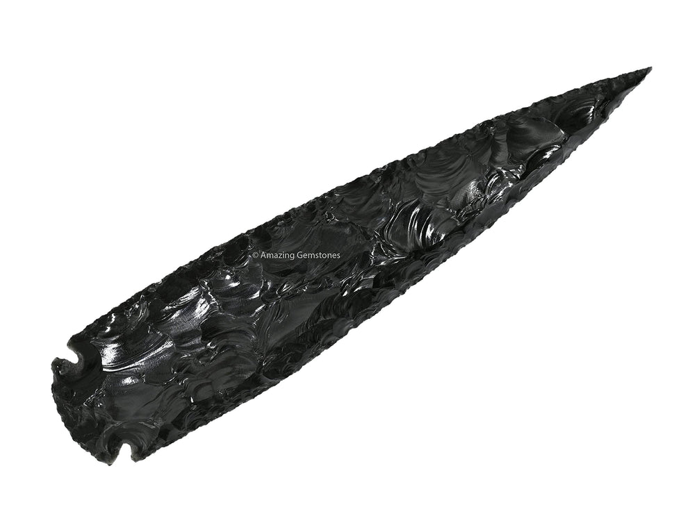 Amazing Gemstone dragonglass arrowhead close-up reveals natural texture for authentic crafts.
