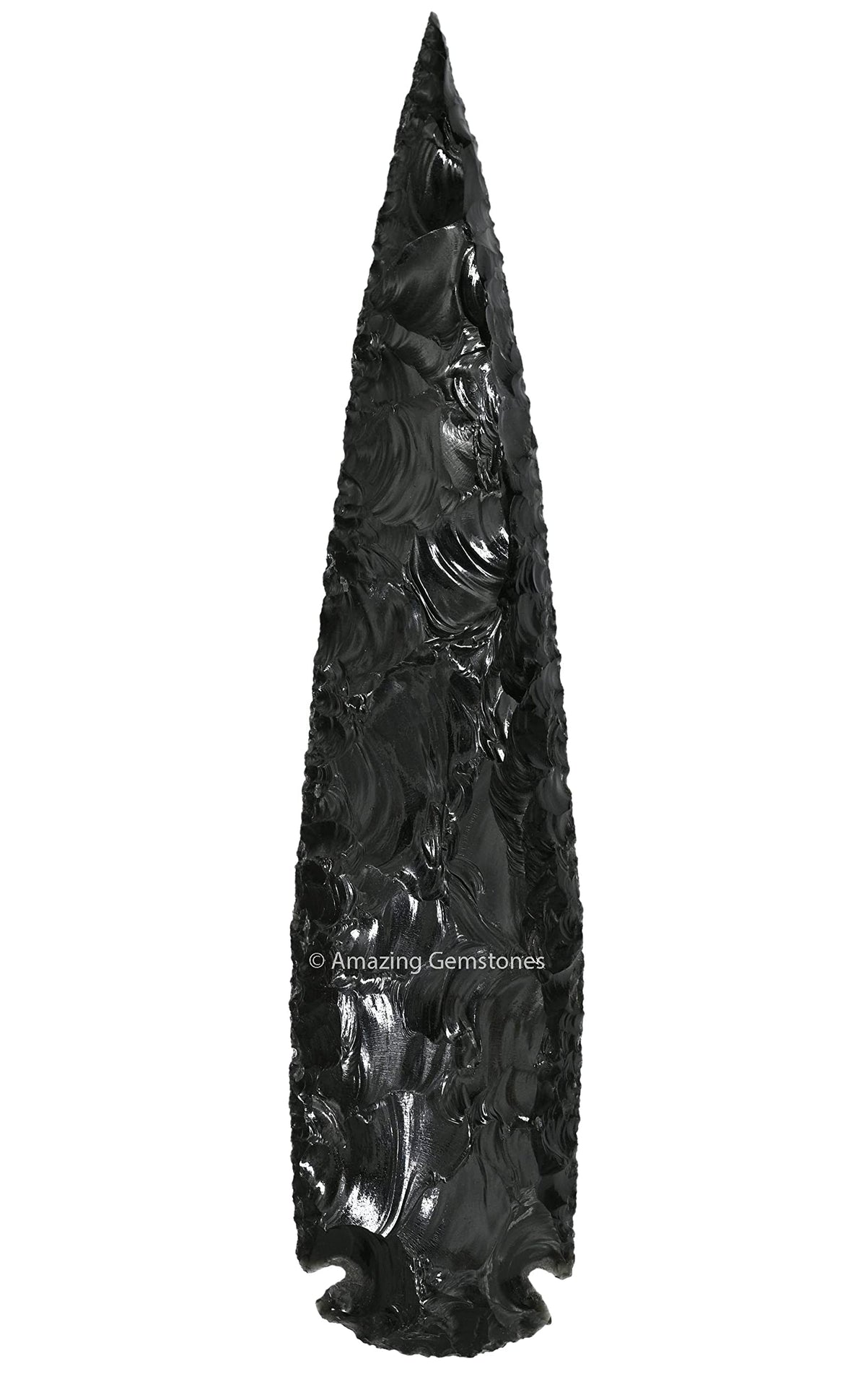 Amazing Gemstone Black Obsidian arrowhead close-up for DIY jewelry making and decor