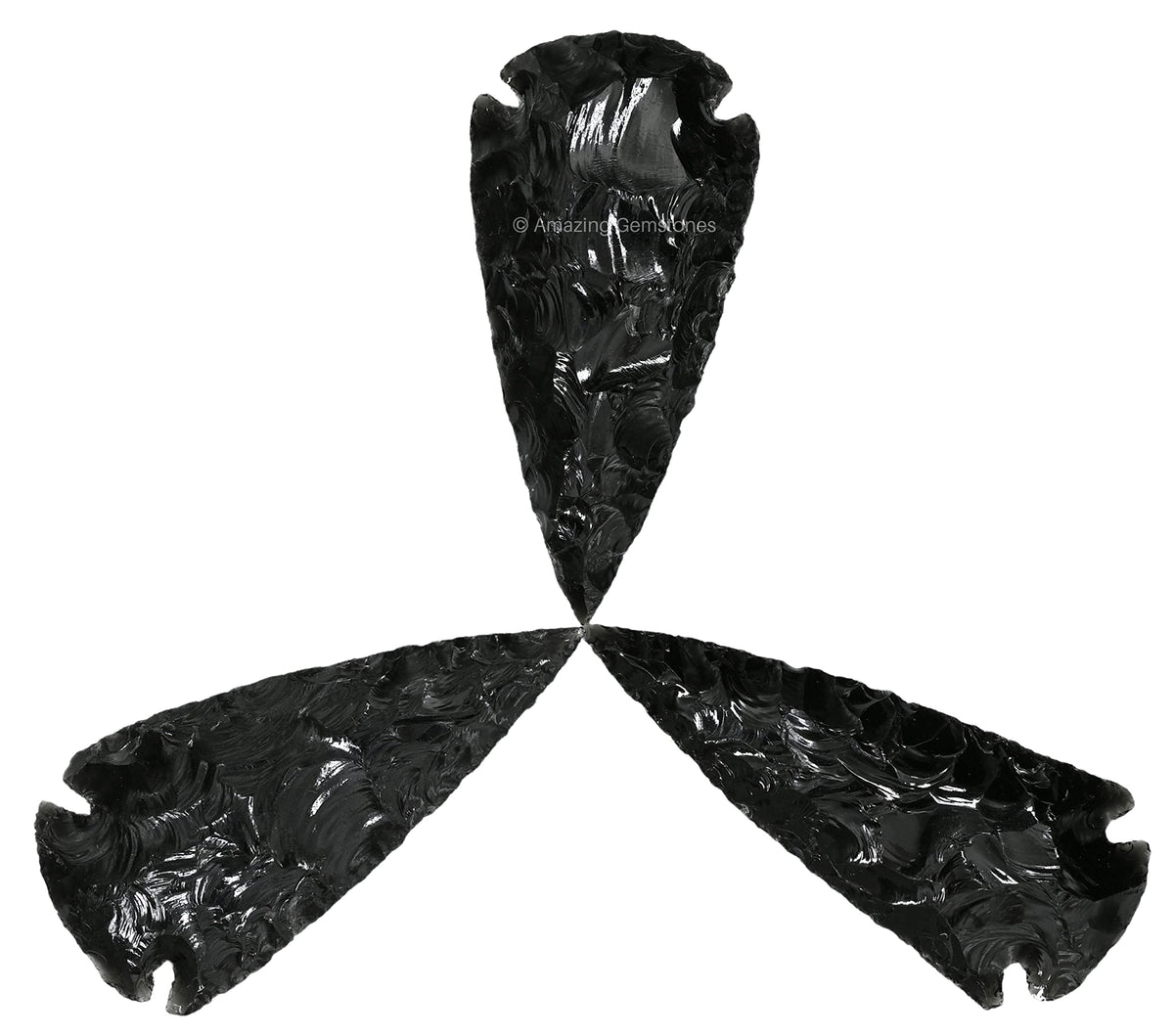 Amazing Gemstone black obsidian arrowhead—handmade for DIY jewelry and decor.