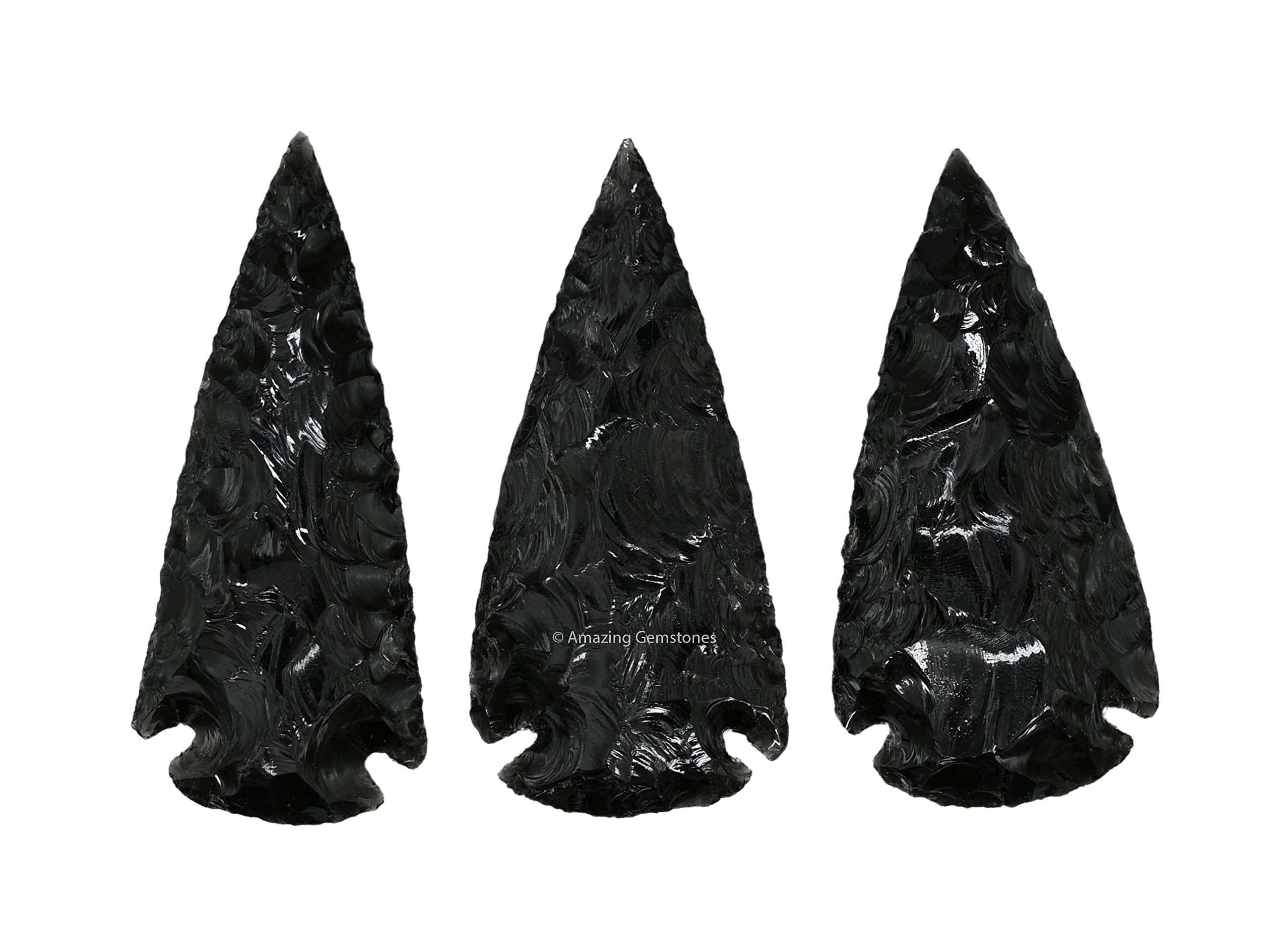 Amazing Gemstone black obsidian arrowhead—natural crystal ideal for craft projects and displays.
