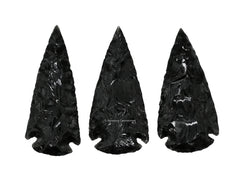 Amazing Gemstone black obsidian arrowhead—natural crystal ideal for craft projects and displays.