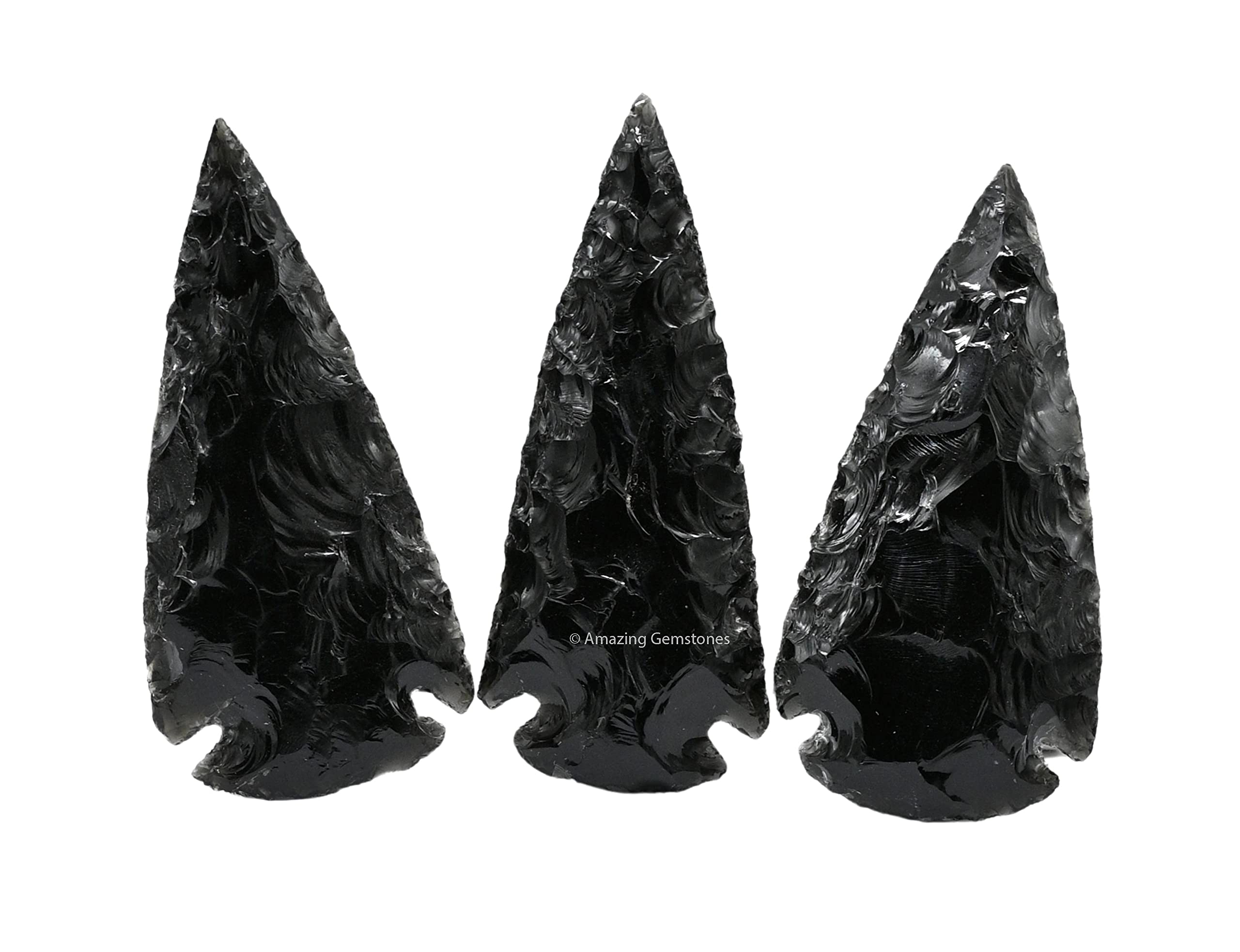 Amazing Gemstone black obsidian arrowhead—2 to 3 inch size for pendant making.