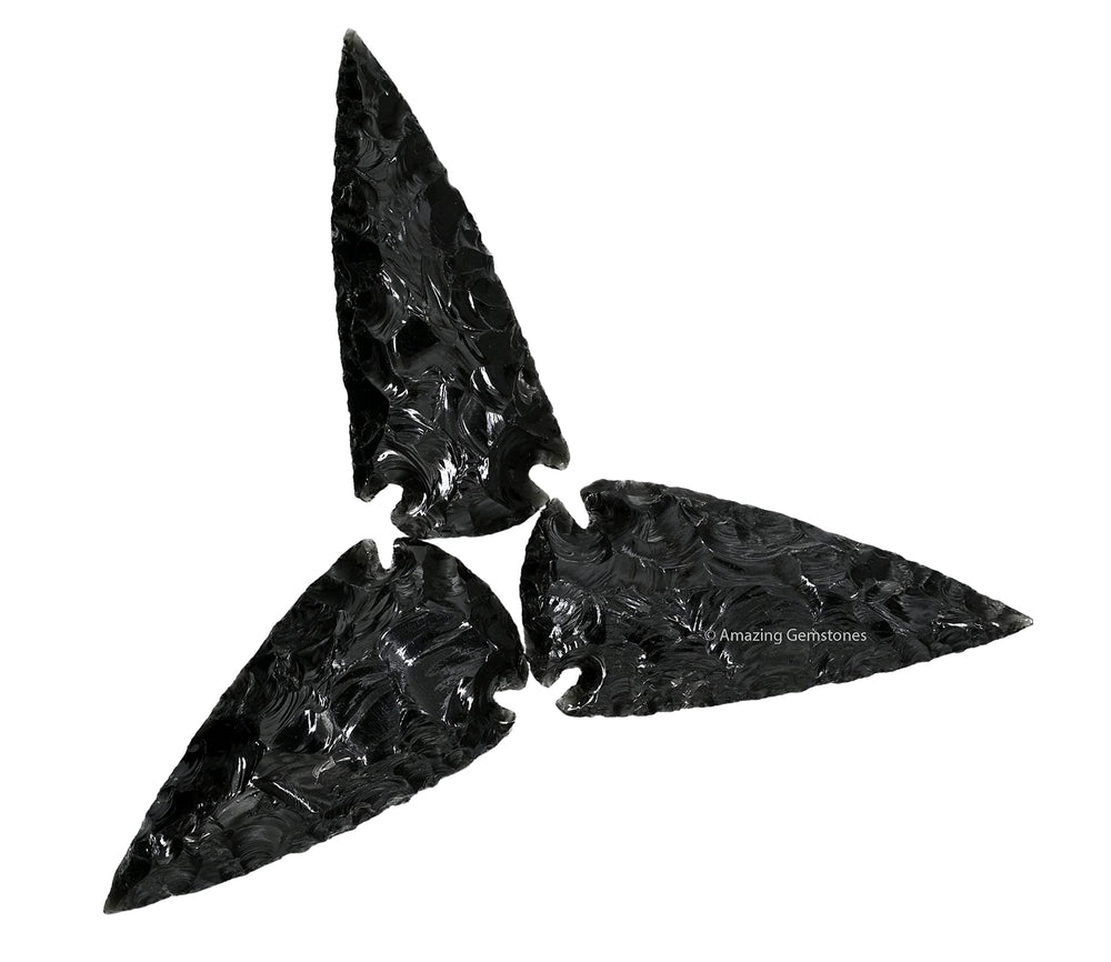 Amazing Gemstone black obsidian arrowhead—earthy texture adds rustic charm to art projects.