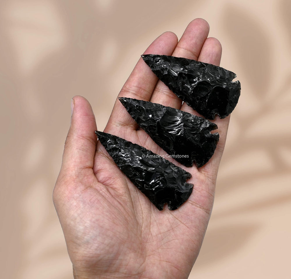 Amazing Gemstone black obsidian arrowhead—ideal for creative décor and craft ideas.
