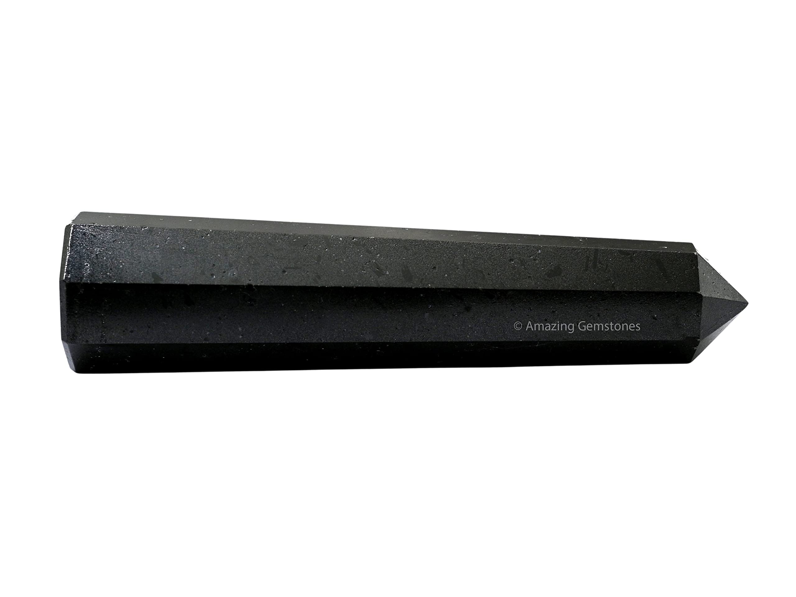Amazing Gemstone Black Tourmaline Tower point detail showing energizing focus.