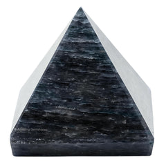 Amazing Gemstone Blue Aventurine Pyramid side view showing serene color for mindfulness rituals