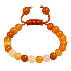 Amazing Gemstone Carnelian Bracelet wrist model, showing adjustable fit.