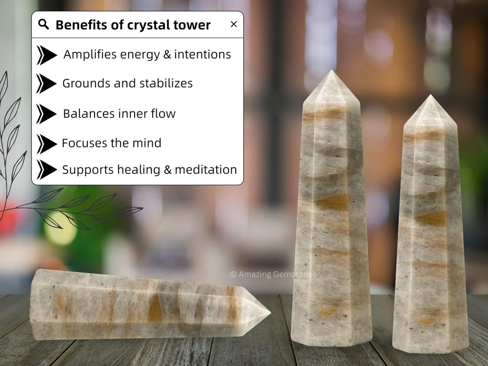 Amazing Gemstone Chrysoberyl Cats Eye Crystal Tower cleanse regularly to maintain vibrancy.