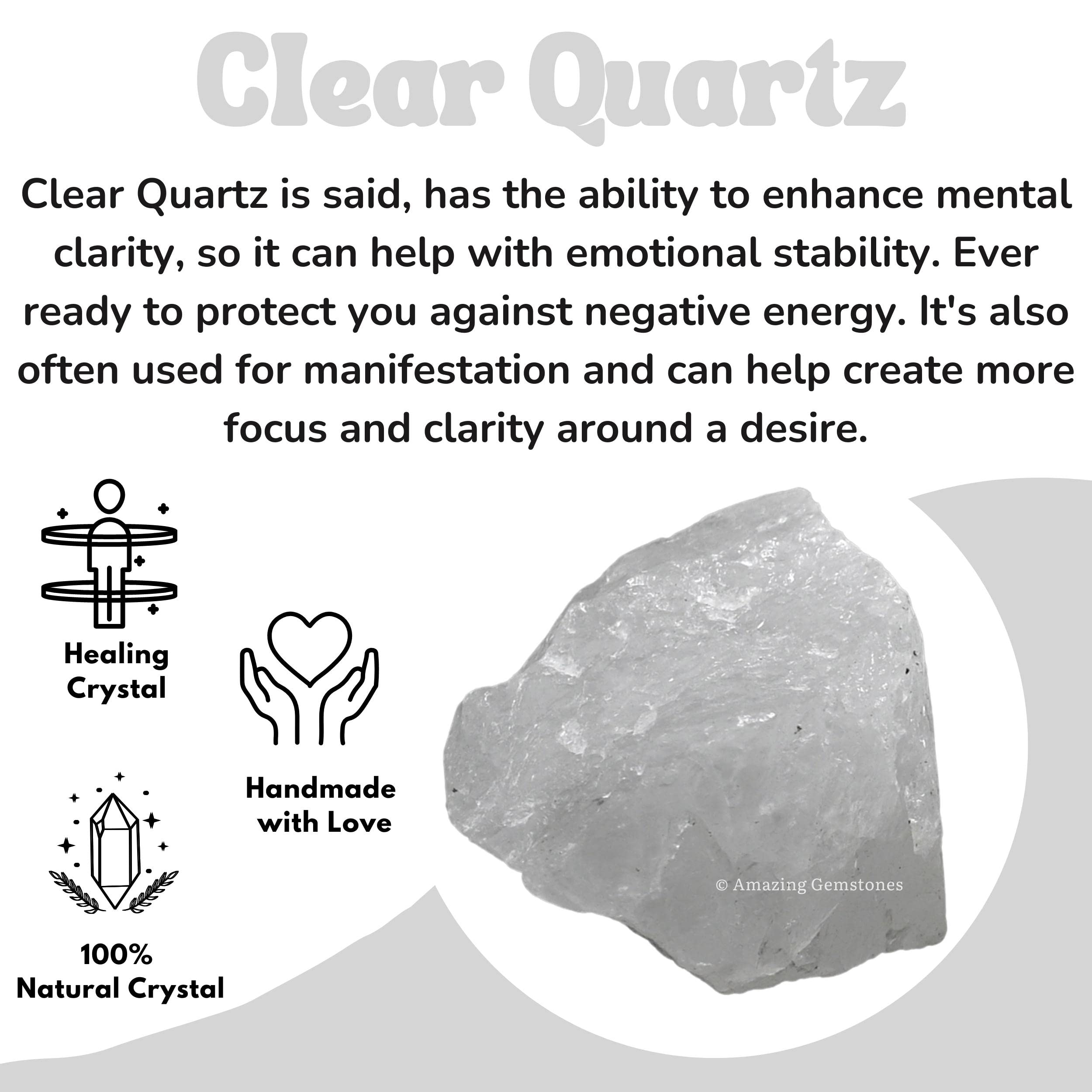 Amazing Gemstone Clear Quartz raw crystal in velvet bag presentation for gift.